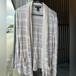 Striped Beige and White Cardigan